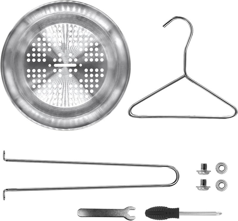 MCDEX Fryer Accessory Kit for Turkey with Wire Handle Lifter, Hook, Vertical Roaster Holder Base for Deep Fry Pot, Grill and BBQ - Image 3